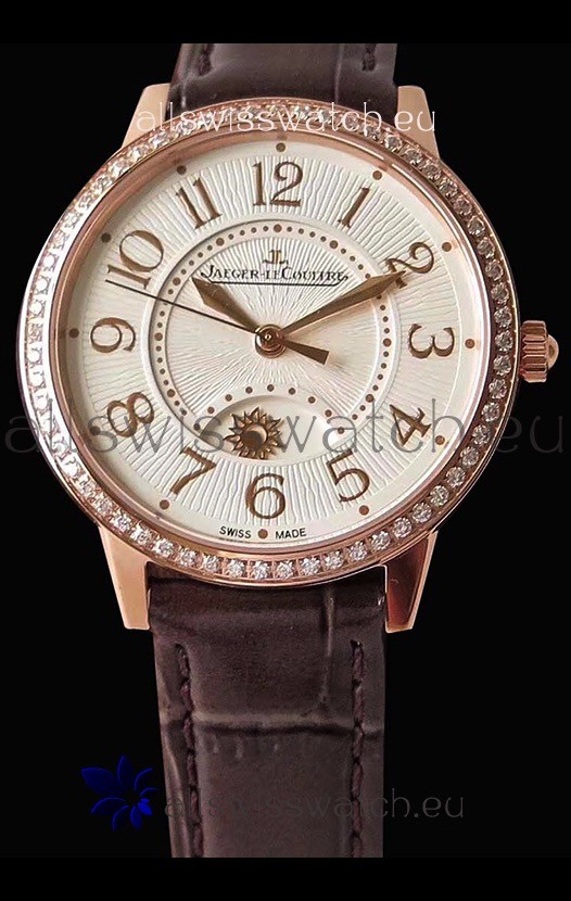 Jaeger-LeCoultre Rendez-Vous Rose Gold Night & Day Medium 1:1 Mirror Swiss Watch 