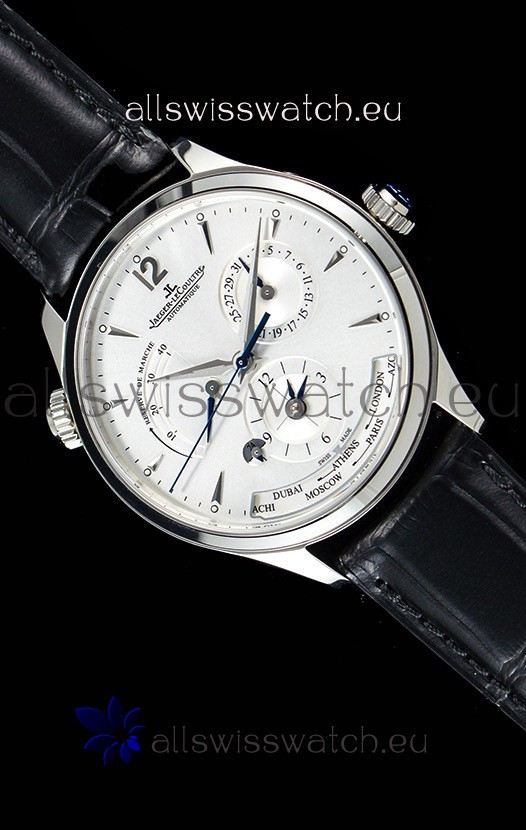 Jaeger LeCoultre Master Geographic Power Reserve 904L Steel Swiss Watch