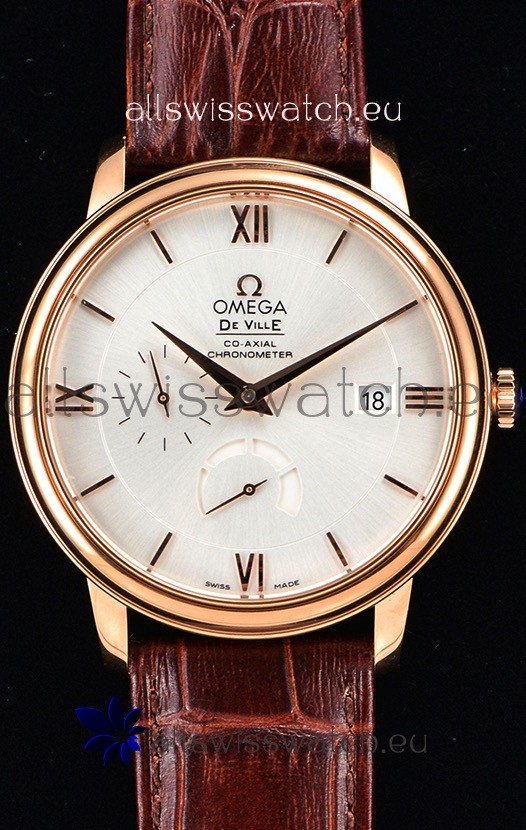 Omega Co-Axial Prestige Power Reserve Swiss Pink Gold Watch 