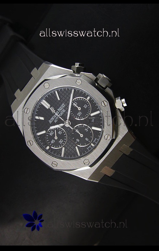Audemars Piguet Royal Oak Chronograph Watch in Stainless Steel Case Black Dial