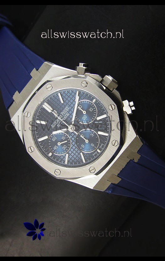 Audemars Piguet Royal Oak Chronograph Watch in Stainless Steel Case Blue Dial
