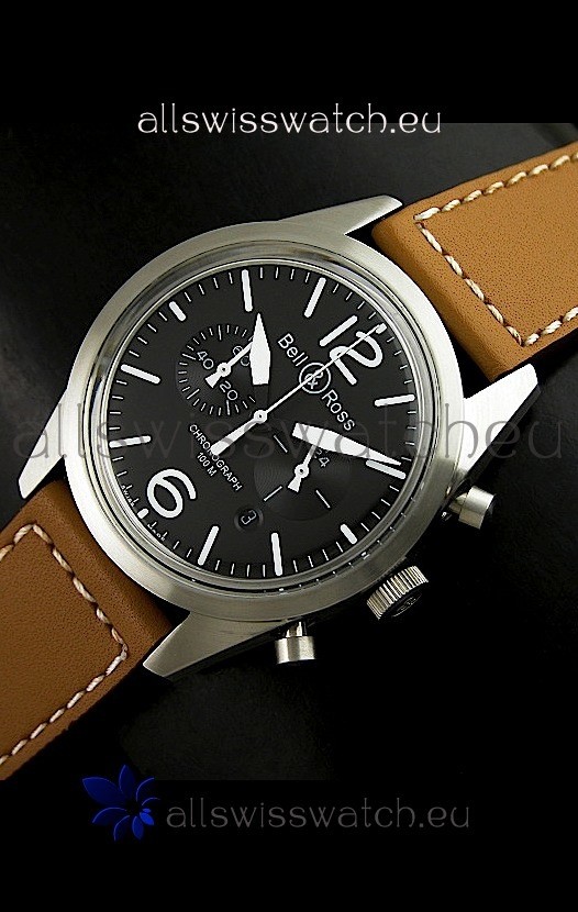 Bell and Ross BR126 Vintage Swiss Quartz Watch in Steel Case