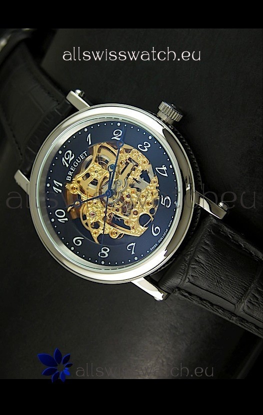 Breguet Classique Japanese Automatic Watch in Gold Skeleton Dial - Arabic Hour Numerals