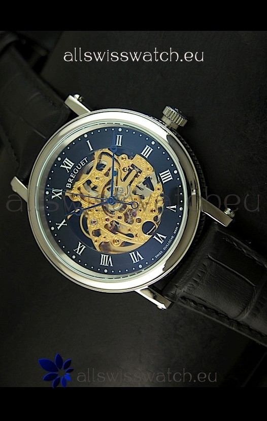 Breguet Classique Japanese Automatic Watch in Gold Skeleton Dial - Arabic Hour Numerals