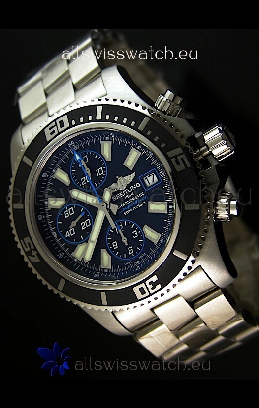 Breitling SuperOcean Abyss Swiss Chronograph Replica Watch - 1:1 Mirror Replica - 44MM Blue Markers