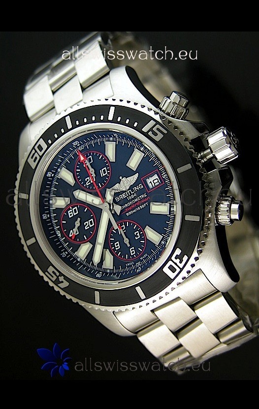 Breitling SuperOcean Abyss Swiss Chronograph Replica Watch - 1:1 Mirror Replica - 44MM Red Markers