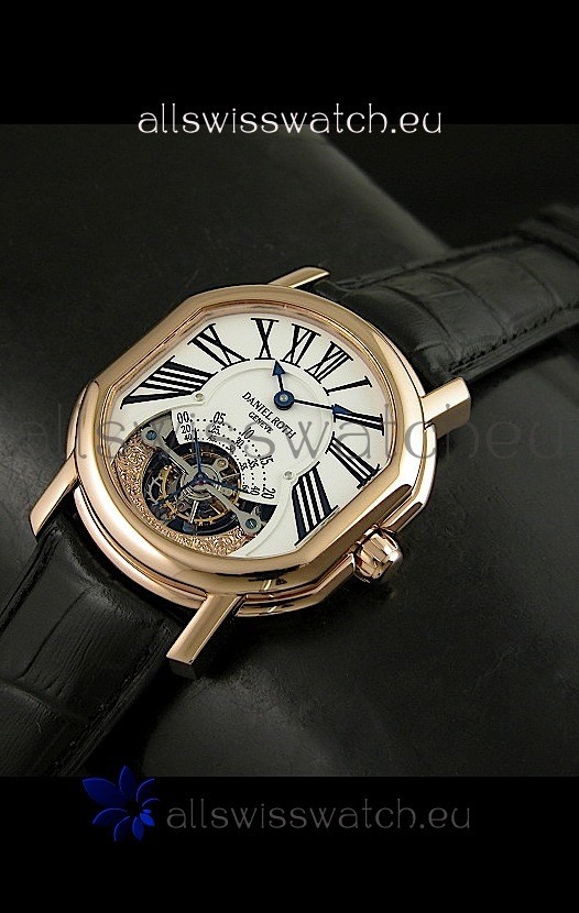 Daniel Roth Classic Tourbillon Swiss Watch in Rose Gold Case