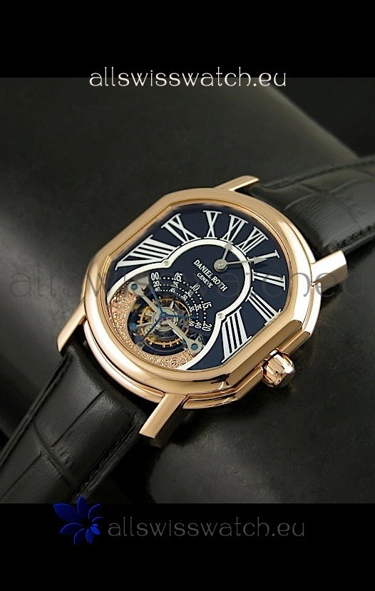 Daniel Roth Classic Tourbillon Swiss Watch in Black Strap