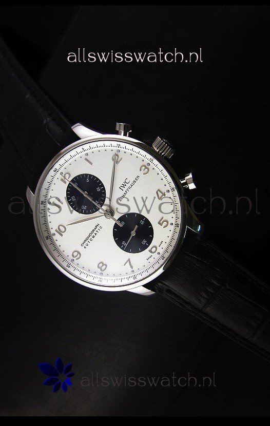 IWC Portuguese Chronograph Swiss Replica Watch in Steel Case - 1:1 Mirror Replica Edition