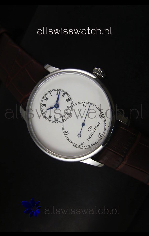Jaquet Droz Grande Seconde Ivory Enamel Stainless Steel Case Watch in White Dial