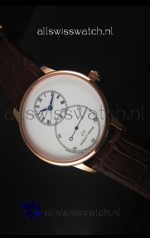 Jaquet Droz Grande Seconde Ivory Enamel Rose Gold Case Watch in White Dial