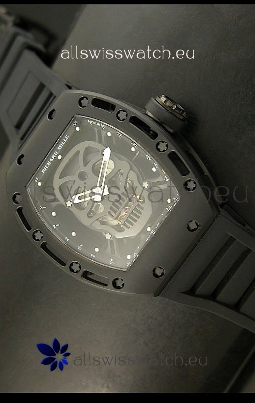 Richard Mille RM052 Skull Tourbillon Swiss Replica Watch in PVD Case