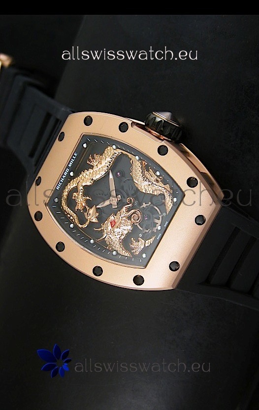 Richard Mille RM057 Tourbillon Jackie Chan Swiss Replica Watch in Pink Gold
