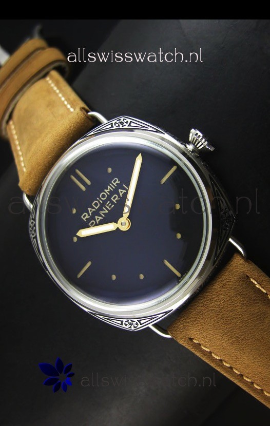 Panerai Radiomir PAM425 Floral engraved Case in Stainless Steel Case