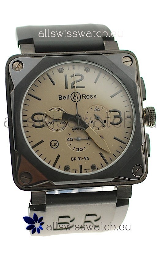 Bell and Ross BR01-94 Edition Japanese PVD Watch in Grey Dial