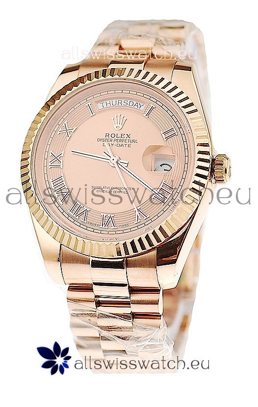 Rolex Day Date Pink Gold Japanese Replica Watch