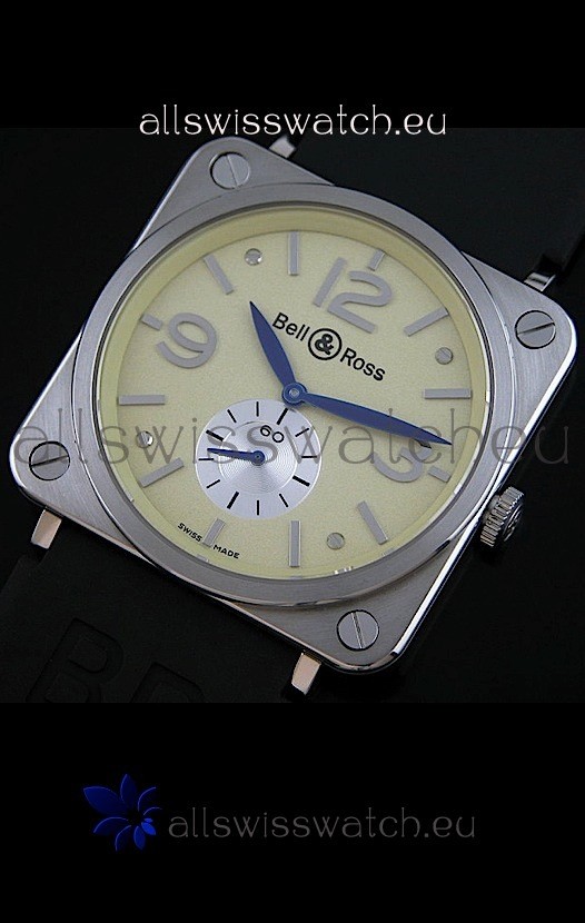 Bell & Ross Japanese Watch in Gold Ivory Dial