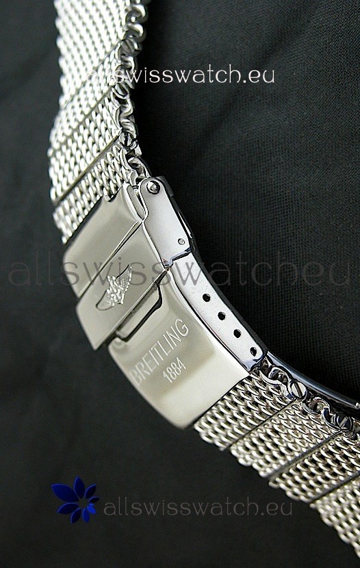 Breitling 440 Solid Stainless Steel Polished Strap with Breitling Double Fliplock Clasp