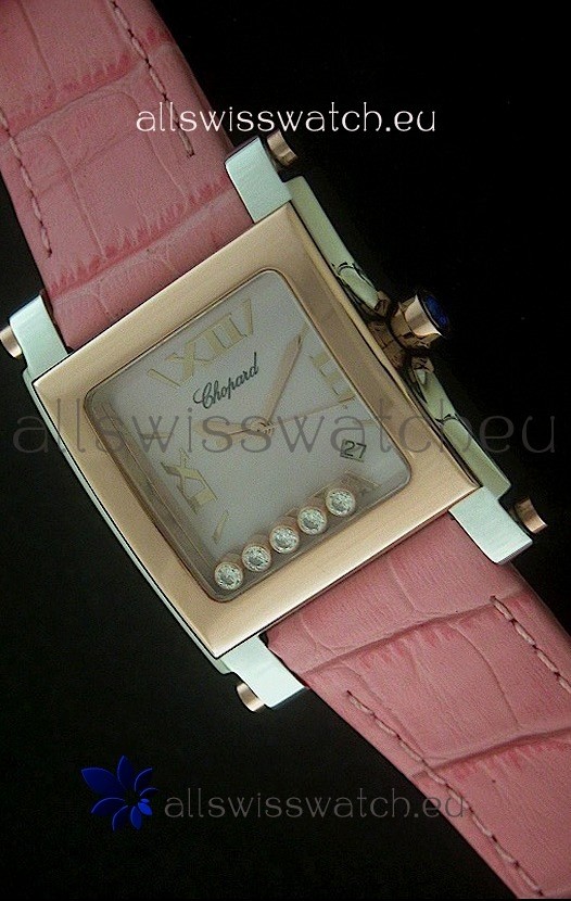 Chopard Happy Sport Swiss Replica Watch in Pink Strap