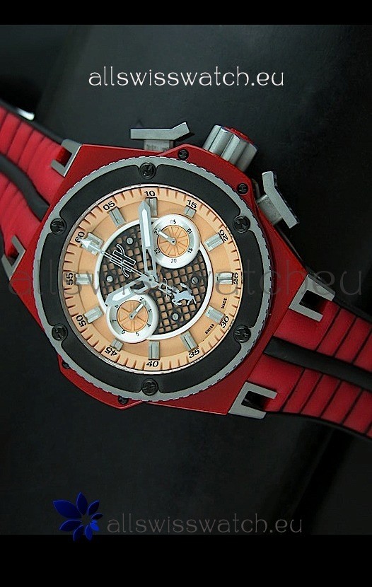 Hublot King Power Ferrari Edition Swiss Replica Watch - Red Strap