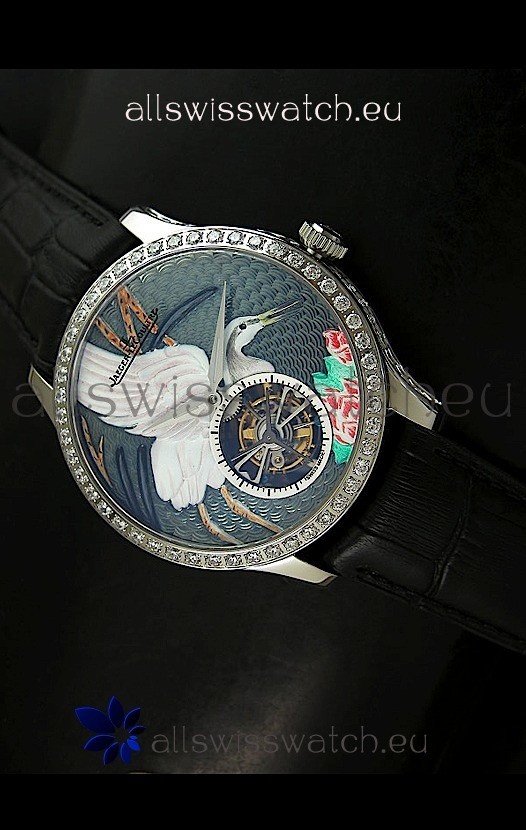 Jaeger LeCoultre Porcelain Crane Flying Tourbillon Watch - MIRROR REPLICA