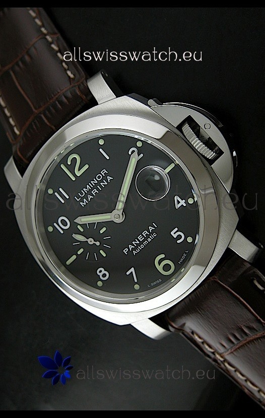 Panerai Luminor Marina PAM164 Swiss Automatic Replica Watch in Brown Strap - 1:1 Mirror Replica