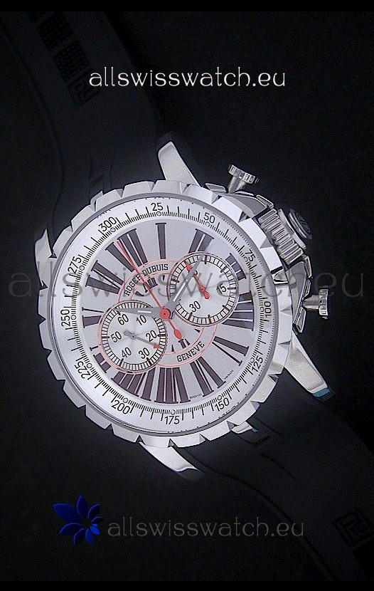Roger Dubius Excalibur Chronoexcel Swiss Watch in White Dial