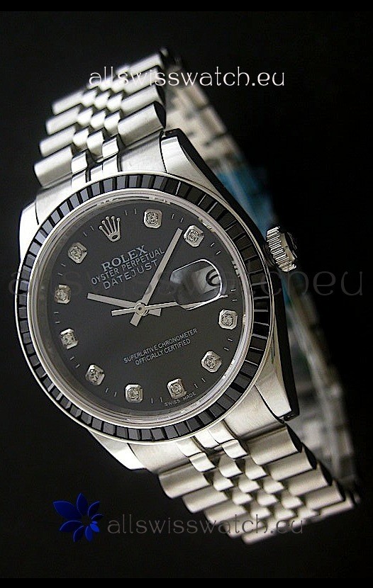 Rolex Datejust Japanese Replica Automatic Watch in Black Dial