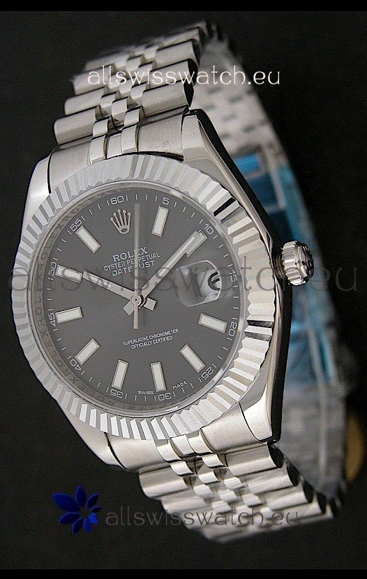 Rolex Datejust Japanese Replica Watch in Grey Dial