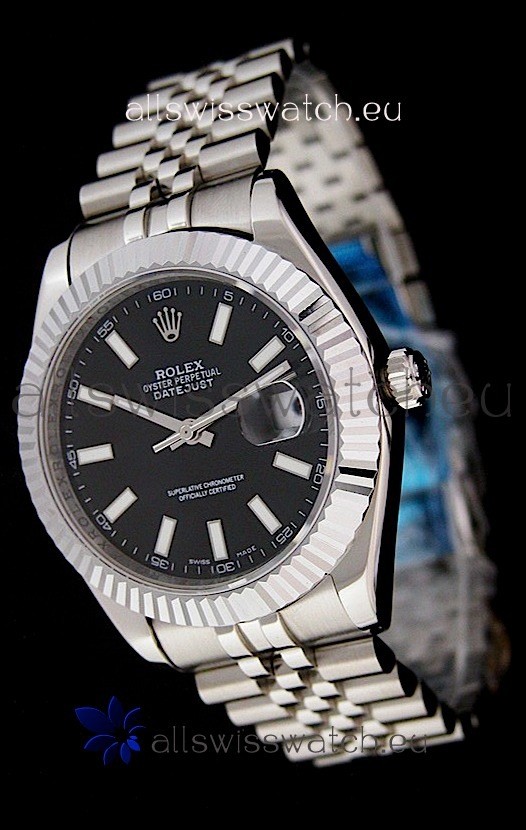 Rolex DateJust Japanese Replica Watch in Black Dial