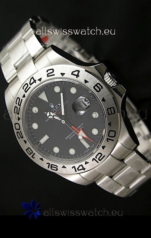 Rolex Explorer II Swiss Replica Automatic Black Steel Watch 43MM