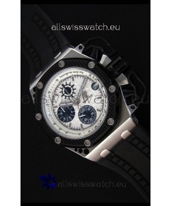 Audemars Piguet Royal Oak Survivor Chronograph Swiss Quartz Watch in White Dial