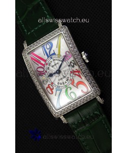 Franck Muller Long Island Color Dreams Ladies Swiss Replica Watch - Green Strap