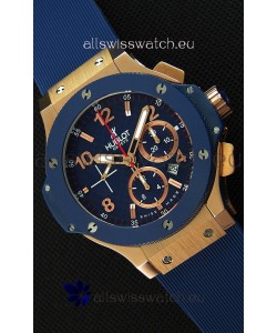 Hublot Big Bang Blue Pink Gold Case Swiss Replica Watch 1:1 Mirror Replica