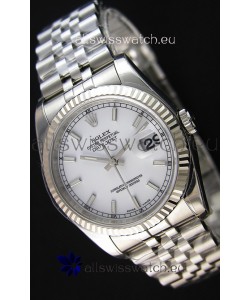 Rolex Datejust 36MM Cal.3135 Movement Swiss Replica White Dial Jubilee Strap - Ultimate 904L Steel Watch 