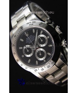 Rolex Cosmograph Daytona 116520 Black Dial Original Cal.4130 Movement - Ultimate 904L Steel Watch 