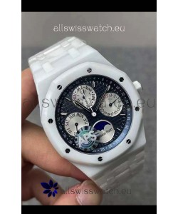 Audemars Piguet Royal Oak Perpetual Calendar Swiss Replica White PVD Casing in Blue Dial 
