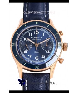 Blancpain Air Command Blue Dial Rose Gold 1:1 Mirror Swiss Replica Watch 