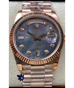 Rolex Day Date 36MM 118235 Rose Gold in Pearl Dial 1:1 Mirror Replica Watch