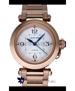 Pasha De Cartier 1:1 Mirror Quality Automatic Swiss Replica Watch 35MM Rose Gold