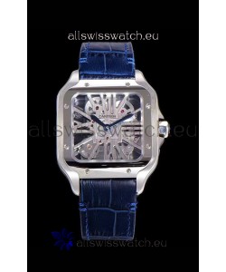 Cartier Santos DUMONT Skeleton Watch in Stainless Steel Swiss Watch 