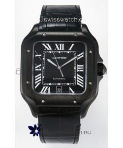 Cartier Santos De Cartier DLC Coating on Steel Black Dial Super Clone Replica 40MM Watch 