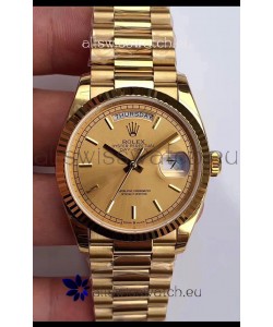 Rolex Day Date 36MM Yellow Gold M128238-0045 in Gold Dial 1:1 Mirror Replica Watch