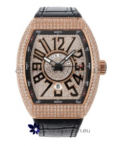 Franck Muller Vanguard V45 Edition in Rose Gold Plating - Black Numerals 
