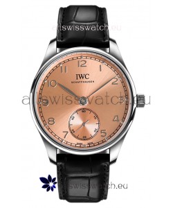 IWC Portugieser Automatic 40 IW358313 Pink Dial in Stainless Steel 1:1 Mirror Replica Watch 