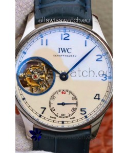 IWC Portuguese Genuine Swiss Tourbillon Movement Watch in White Dial