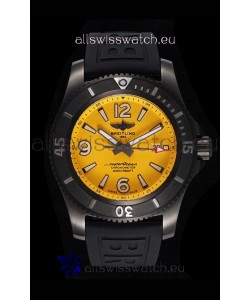Breitling Superocean Automatic 46 Black Steel - Yellow Dial in DLC Coated Casing 