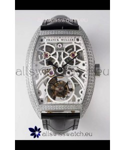 Franck Muller Fast Tourbillon Edition 1:1 Mirror Swiss Replica Watch in Diamonds Casing 