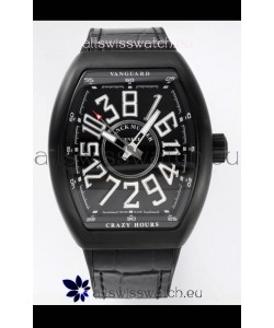 Franck Muller Vanguard Crazy Hours in DLC Coated Casing Swiss Replica Watch 