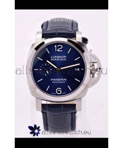 Panerai Luminor PAM01393 Automatic Blue Dial 42MM 1:1 Mirror Quality - 904L Steel in Leather Strap